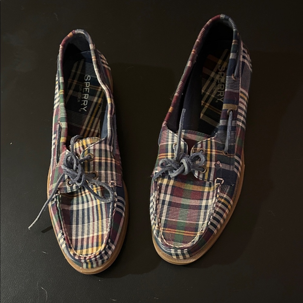 Sperry Ladies Multicolor Plaid Boat Shoes